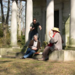 Glenn Seven Allen, Joe Kolinski, Evalyn Baron rehearsing Woodlawn Cemetery